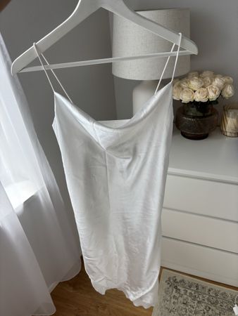 White Dress in Satin Style Size M