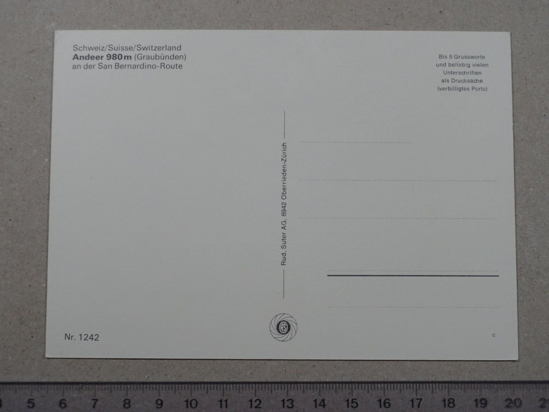 Cartoline postali: Andeer – Usato da Lenzburg venduto da fh1 1