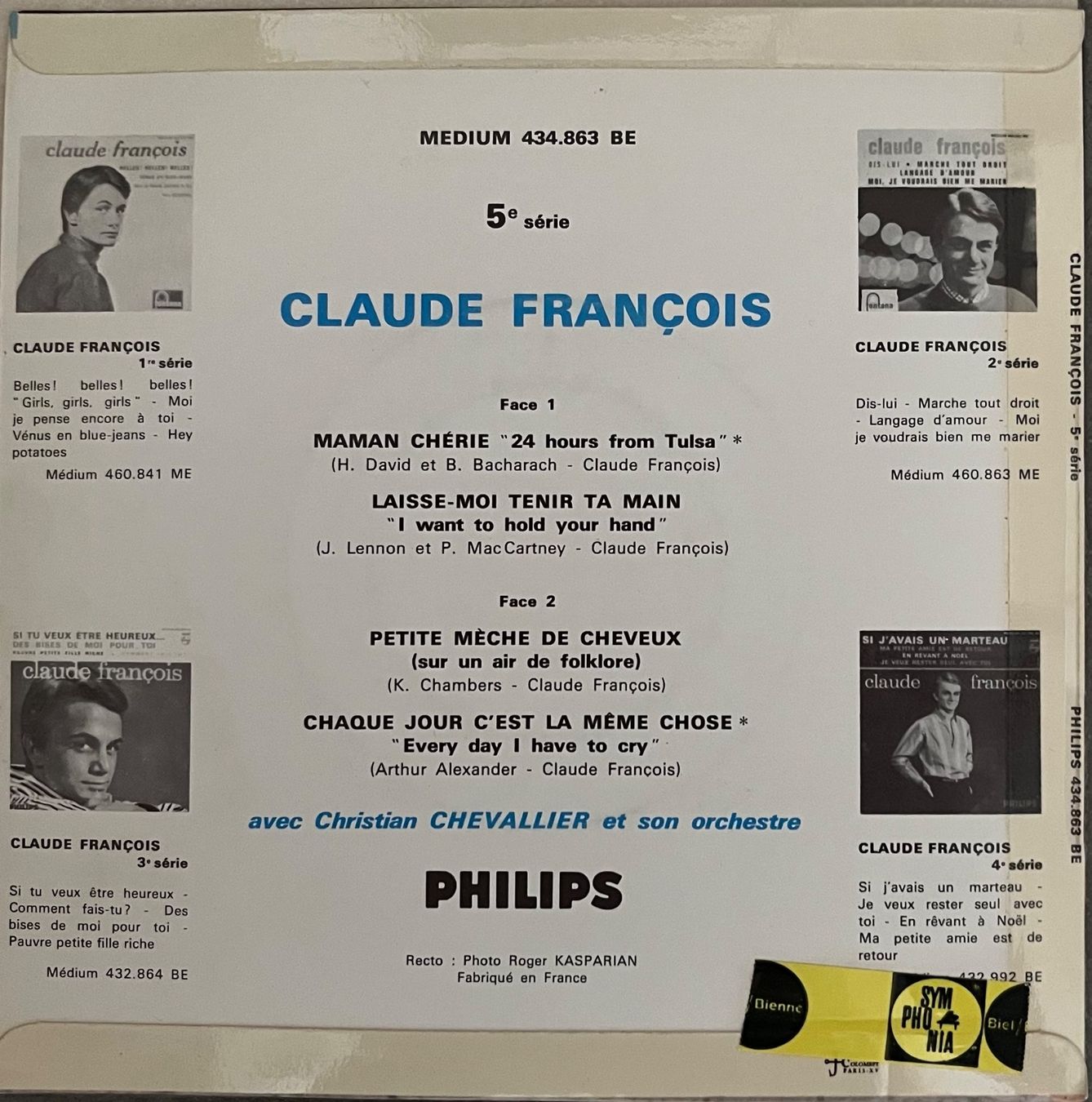 Dischi in vinile: CLAUDE FRANÇOIS - MAMAN CHÉRIE – Usato da Bussigny venduto da vinyl-pas-cher 1