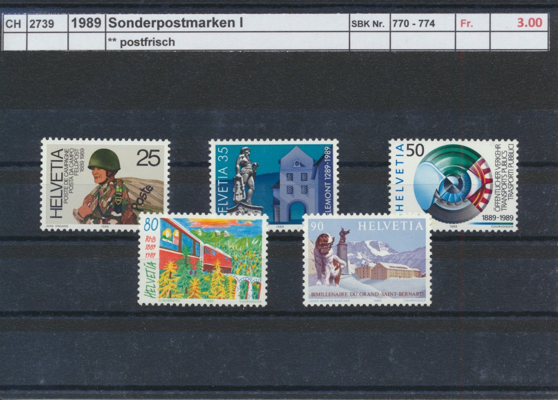 Tutti i francobolli: 1989 "Sonderposten I", ** postfrisch – Nuovo (secondo la descrizione) da Winterthur venduto da Zupogeru
