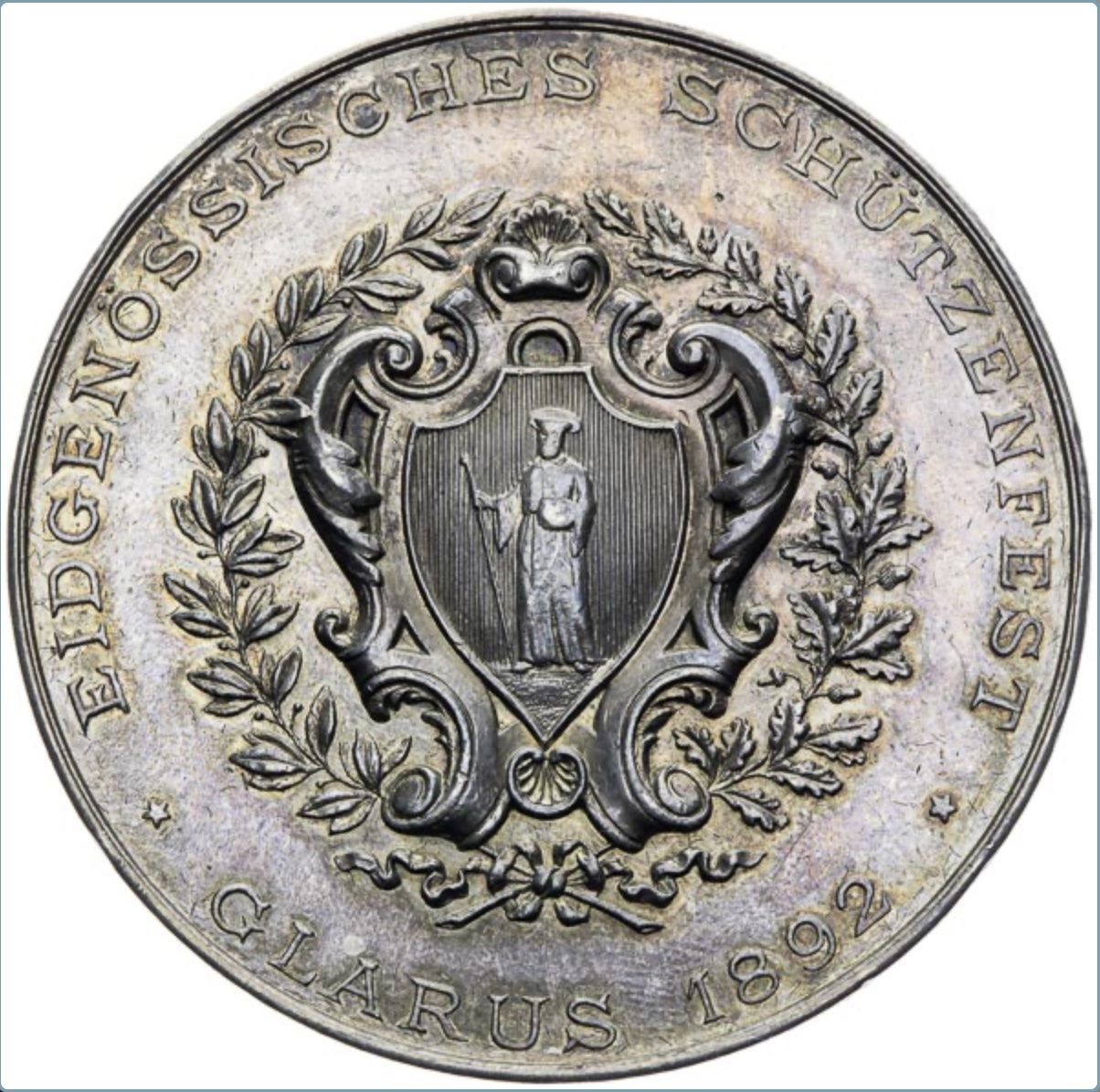 Medaglie: 1892 Schützenmedaille  Glarus, Silber – Usato da Niederlenz venduto da Angi_e 1