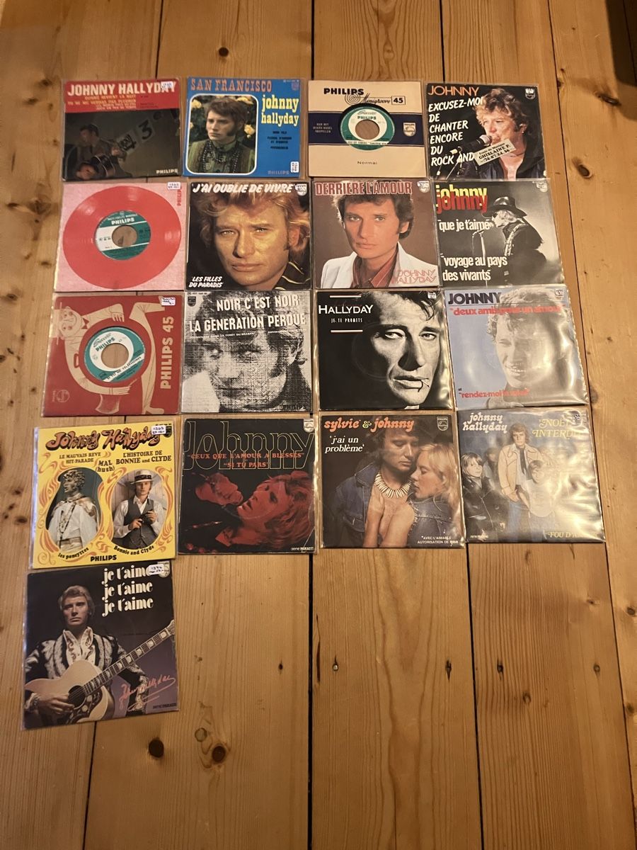 Schallplatten: Johnny Hallyday Singles Schallplatten Sammlung, Top! – Gebraucht aus Bern von lukasliechti