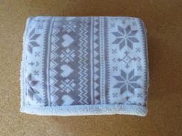 Kuscheldecke, grau/weiss