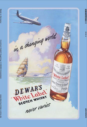 Schilder: Blechschild-DEWAR`S WHITE LABEL SCOTCH WHISKY – Neu und originalverpackt aus Rupperswil von big-one-sale