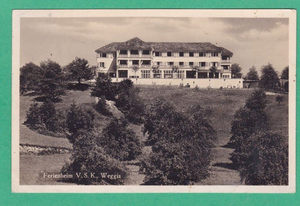 Cartoline postali: Ferienheim V.S.K.  Weggis 1930 – Usato da Aadorf venduto da Greg19