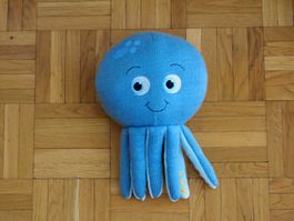 Peluche Poulpe Tricot Bleu - Doudou Doux et Calin