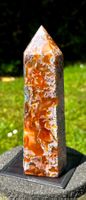 🧡🤍 Moosachat & Karneol Obelisk 🤍🧡430g