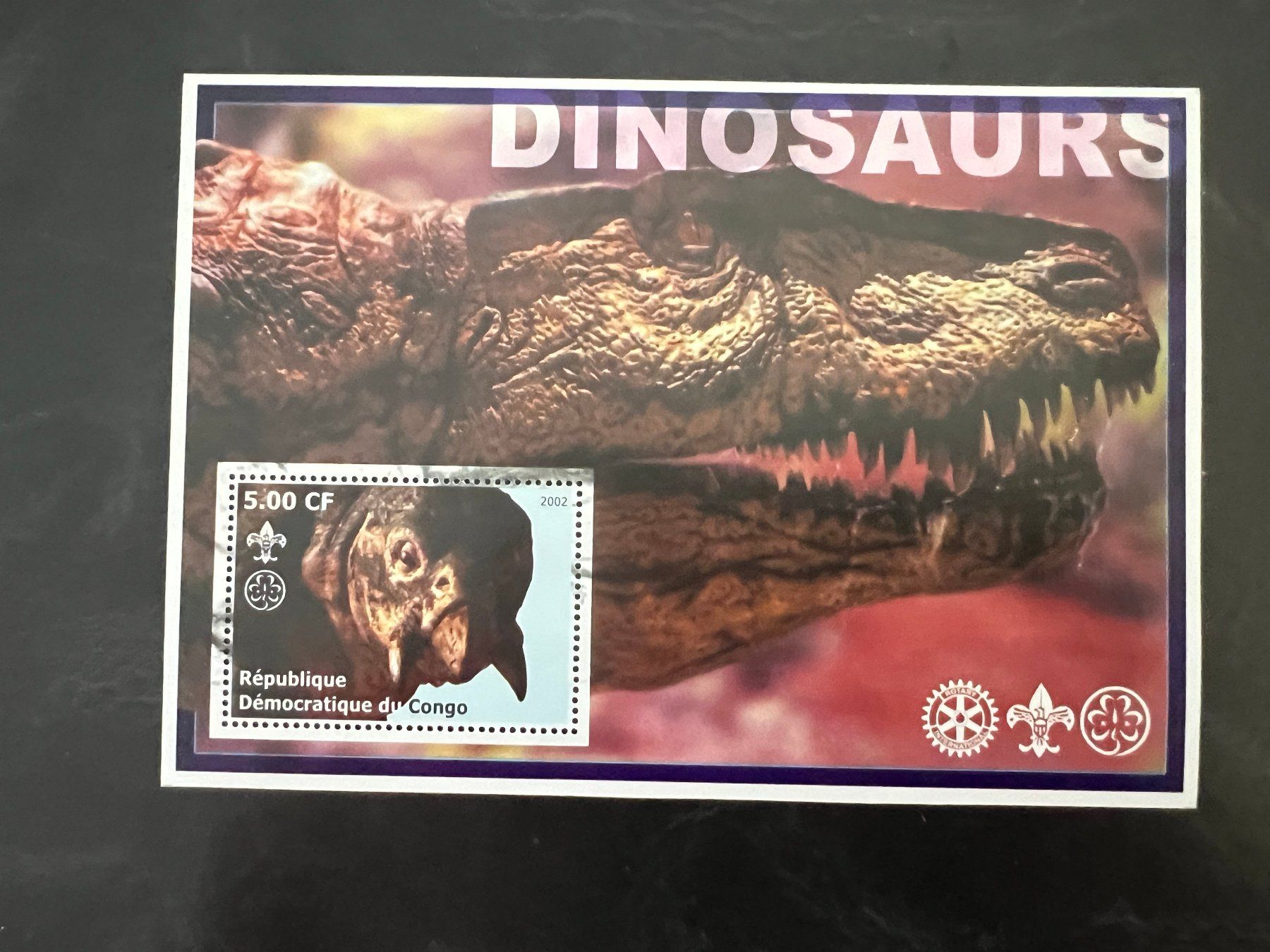 Tutti i francobolli: Kongo Block Dinosaurier 2002 gest.  (A4) – Usato da Hinwil venduto da Sidi4
