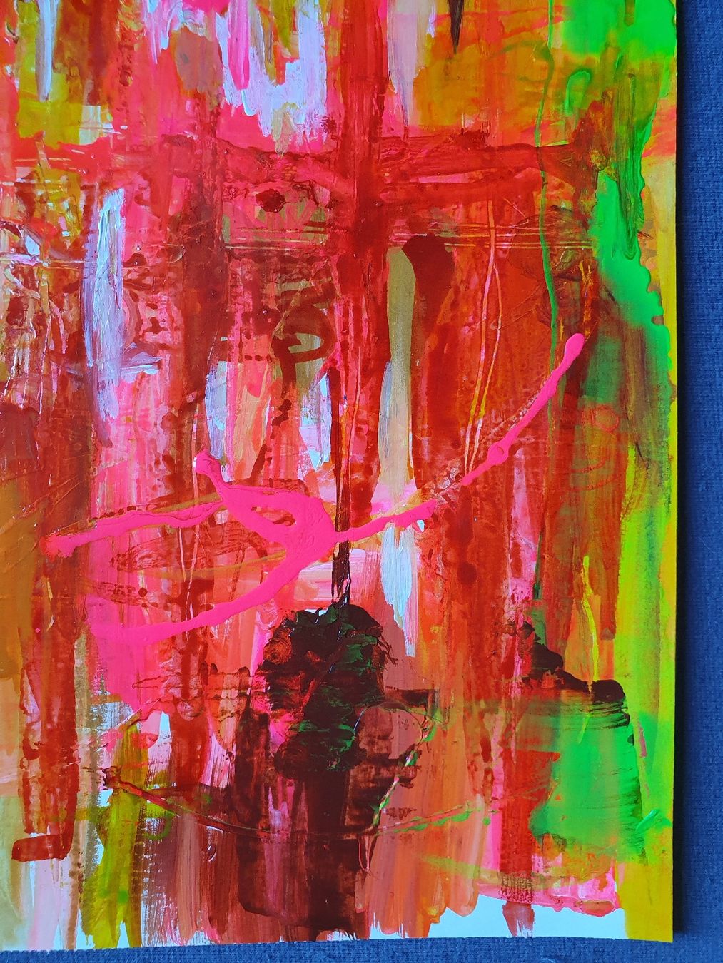 Dipinti: Abstraktes Bild Acryl auf Papier bunte Farben dynamisch – Nuovo (secondo la descrizione) da Wimmis venduto da hel_m26m 2