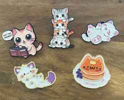 5x Pin Katzen