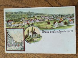 Litho PK / Gruss aus Lachen - Vonwil Hauptstrasse ca. 1900