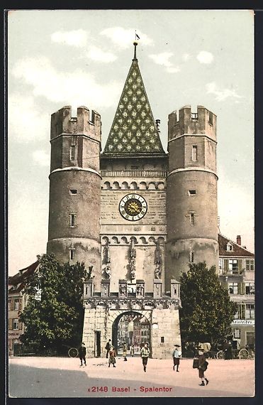 Cartes postales: Basel, Menschen laufen durch das Spalent – D'occasion à Berlin par bartko-reher