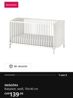 Wunderschönes Smägora Babybett, 70x140cm, Weiss, Top Zustand