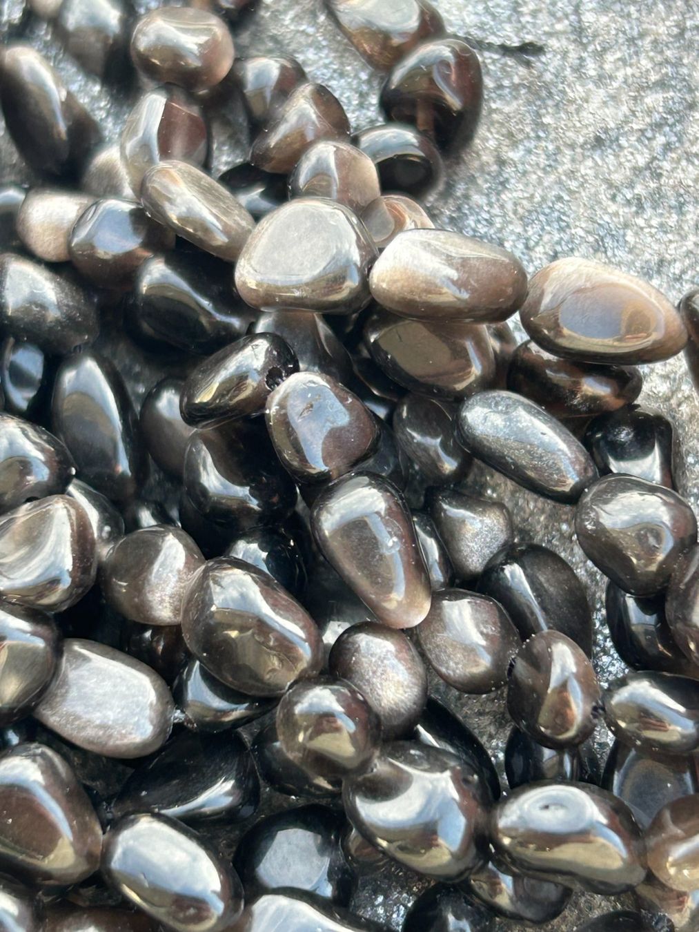 Pierres précieuses: Strang echte silver obsidian 6-8 mm – Neuf avec emballage d'origine à Niederrohrdorf par Ytobi 2