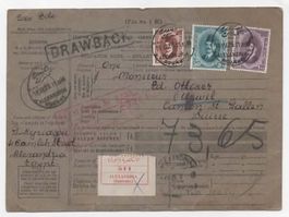 ÄGYPTEN, Begleitkarte 1926 Alexandria - Oberuzwil (A