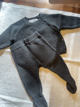 Zara Baby Strick-Set, Grösse 62, Dunkelgrau, Top Zustand!