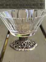 Antike Schale mit Glas und 835 Silberfuss