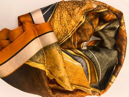 Elegantes Halstuch Foulard Satinoptik neu Brauntöne