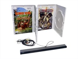Nintendo Wii Sensor Bar & 2 Leere Game Hüllen, Top Zustand!