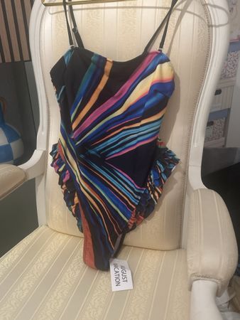 Badeanzug Damen bunt Grösse L, hochgeschnitten. mit Etikett