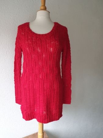 DEPT LONGPULLI PULLOVER XS S ROT WOLLE 36 34 STRICKPULLI TOP