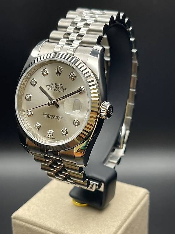 Rolex Uhren: Rolex Datejust 36 Ref. 116234 Jubilee Silver Diamond – Gebraucht aus Lugano von luganotopwatches 2