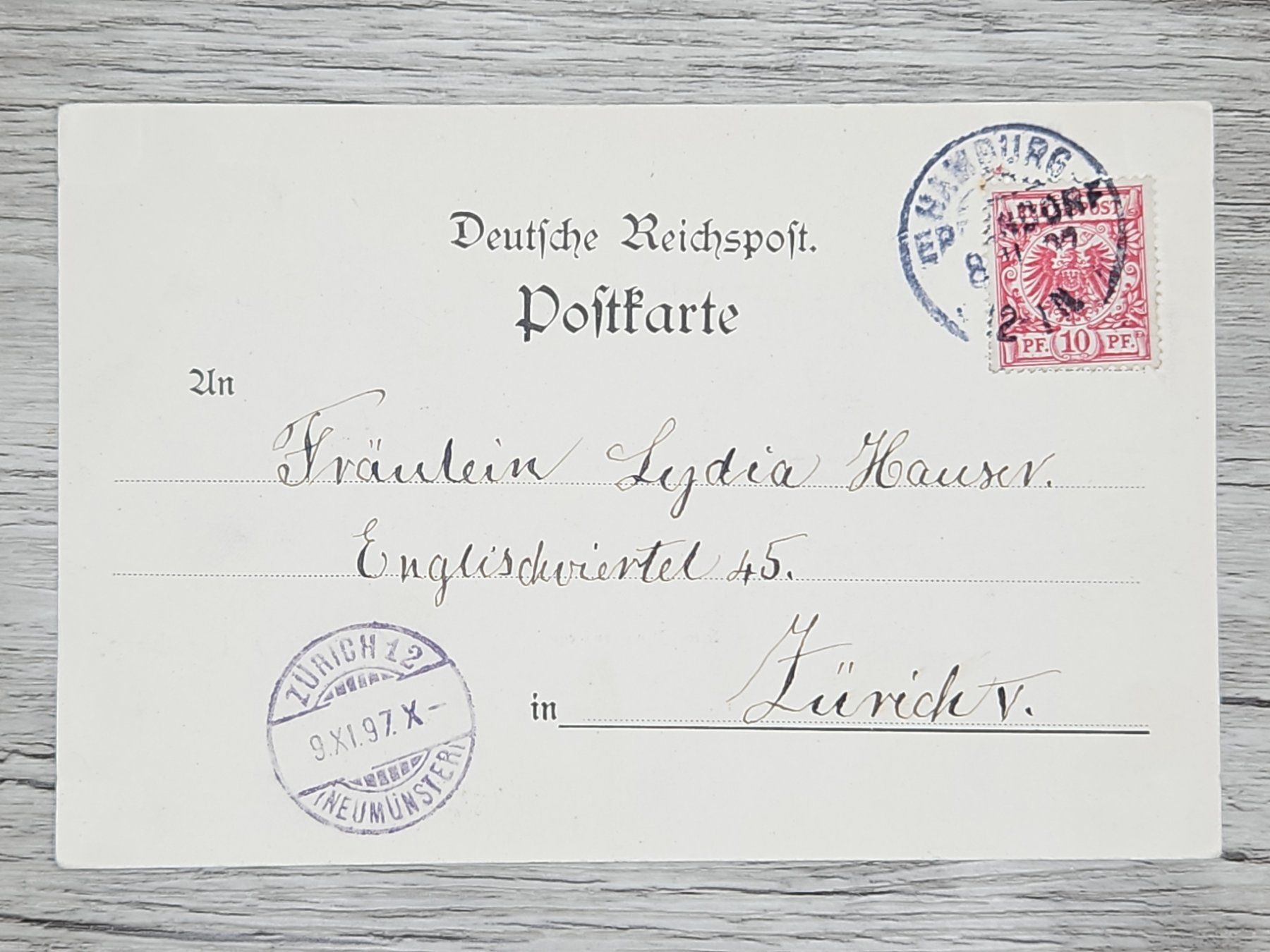 Tutti i francobolli: CL16 Carte Postale + Timbre Allemagne 1897 – Usato da Cousset venduto da Patrick_Collections 1
