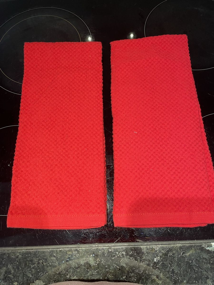 Cucine complete: 2 Red Kitchen Hand Towels New – Nuovo e nell'imballaggio originale da Buttikon SZ venduto da trzurigo