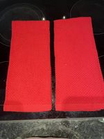 2 Red Kitchen Hand Towels New