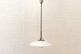 Pendelleuchte mit Opalglas-Schirm, höhenverstellbar, 70er
