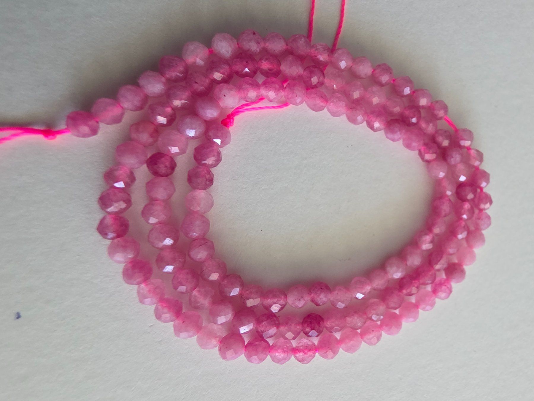 Mineralien & Heilsteine: Turmalin rosa facettiert 3mm. Strang – Neu und originalverpackt aus Menziken von Mirager 1