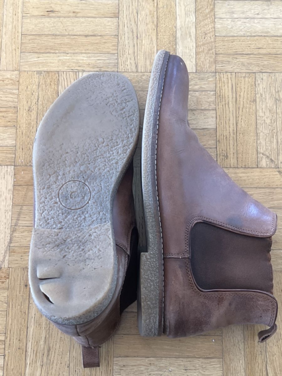 Scarpe da uomo: Braune Lederstiefeletten, Grösse 44 – Usato da Basel venduto da official 1