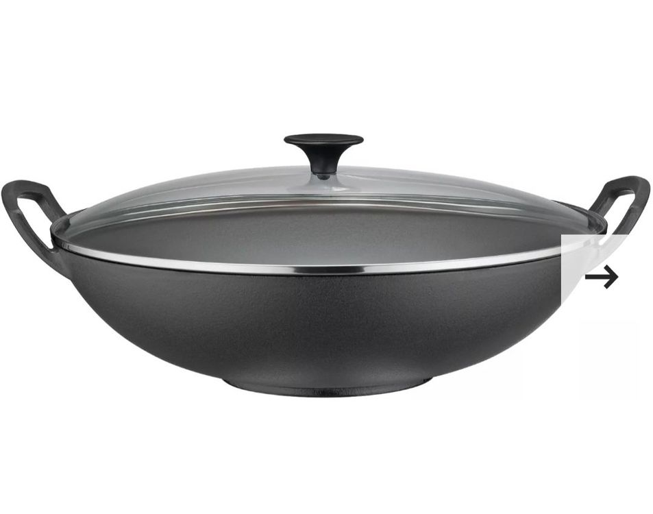 Antihaft Wok 20cm Mit Deckel - Gusseisen Pfanne Für Alle Herdtypen Inkl. Induktion