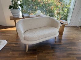 2-Sitzer Sofa aus Teddy Stoff
