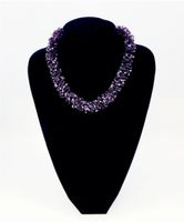 Damenhalskette Statement Kette Rocailles Lila/Violet