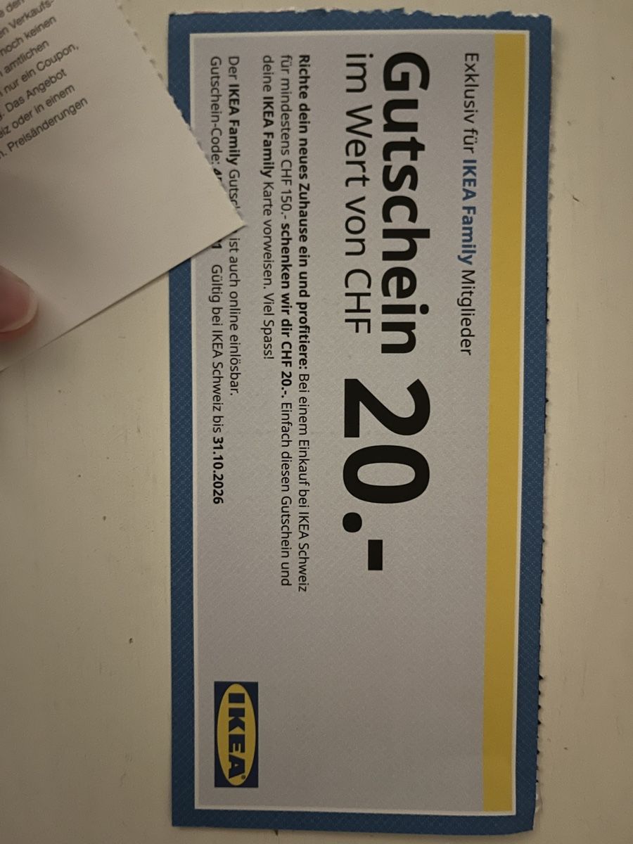 Ikea Bons: ikea gutschein 20.- – D'occasion à Zürich par Princessmia