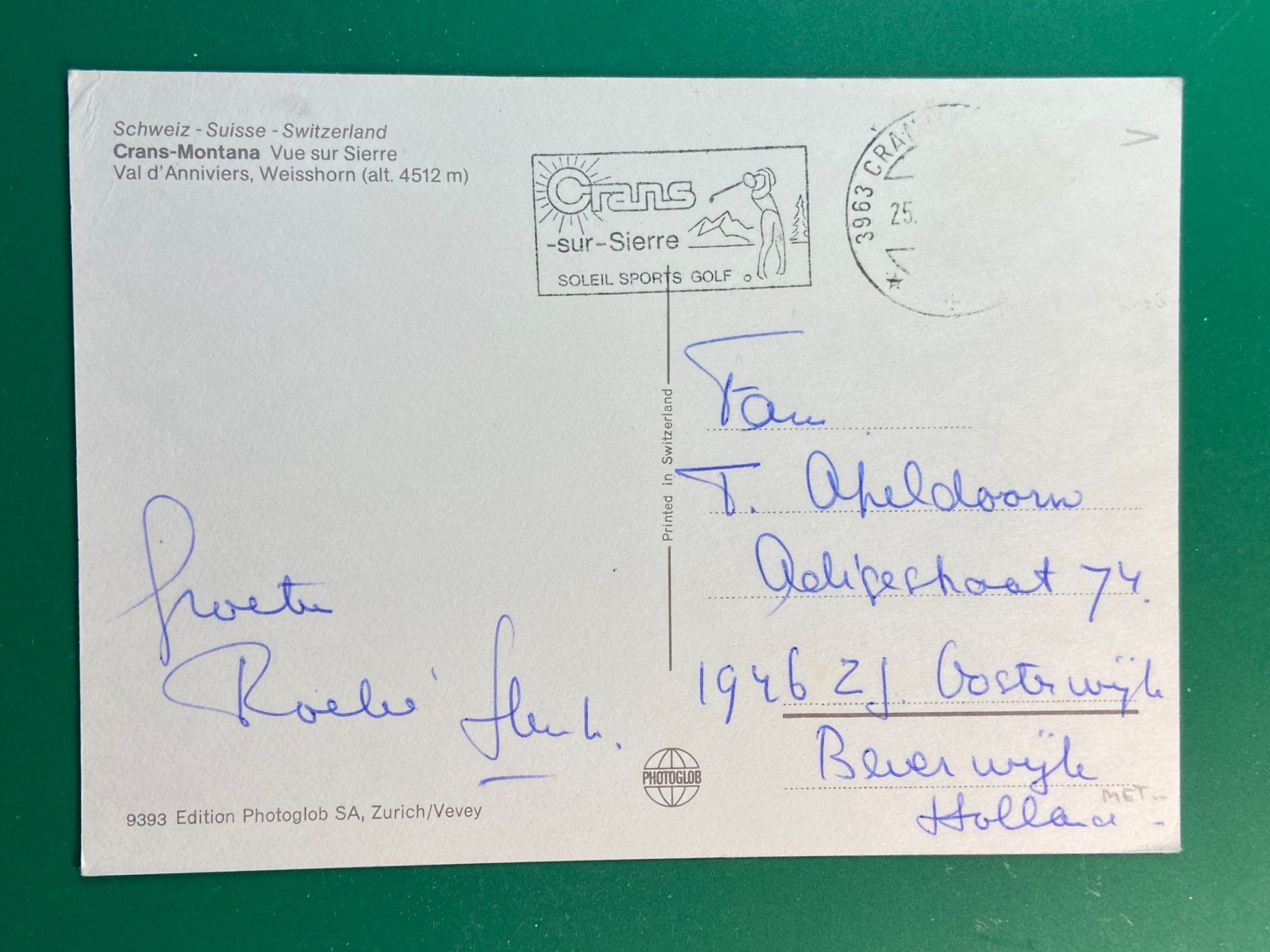 Cartes postales: Crans-Montana - Vue sur Sierre – D'occasion à Steg VS par danwer74 1