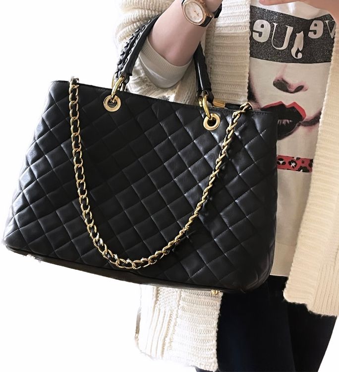 INLANDSIS Crush Bow Damen Tasche - Leichte Gesteppte Schultertasche Mit Schleifen-Design