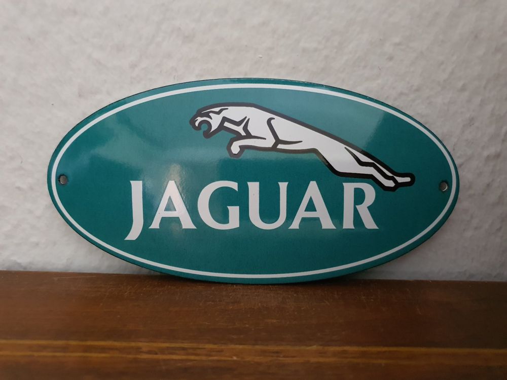 Emailschild JAGUAR Cars Emaille Schild Reklame Vintage Retro Kaufen