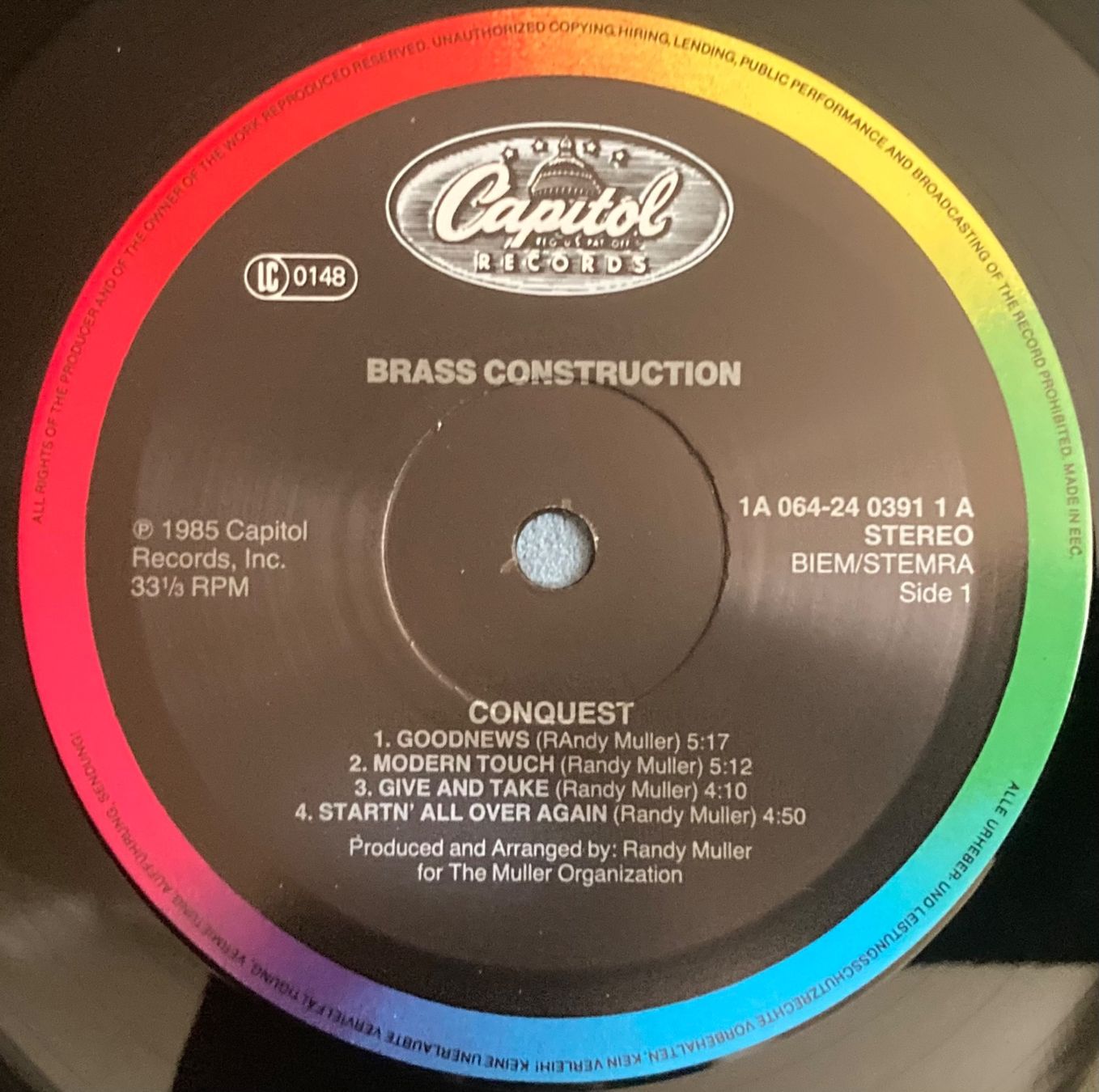 Vinyles: BRASS CONSTRUCTION - CONQUEST – D'occasion à Poliez-Pittet par Newtown-Records 2