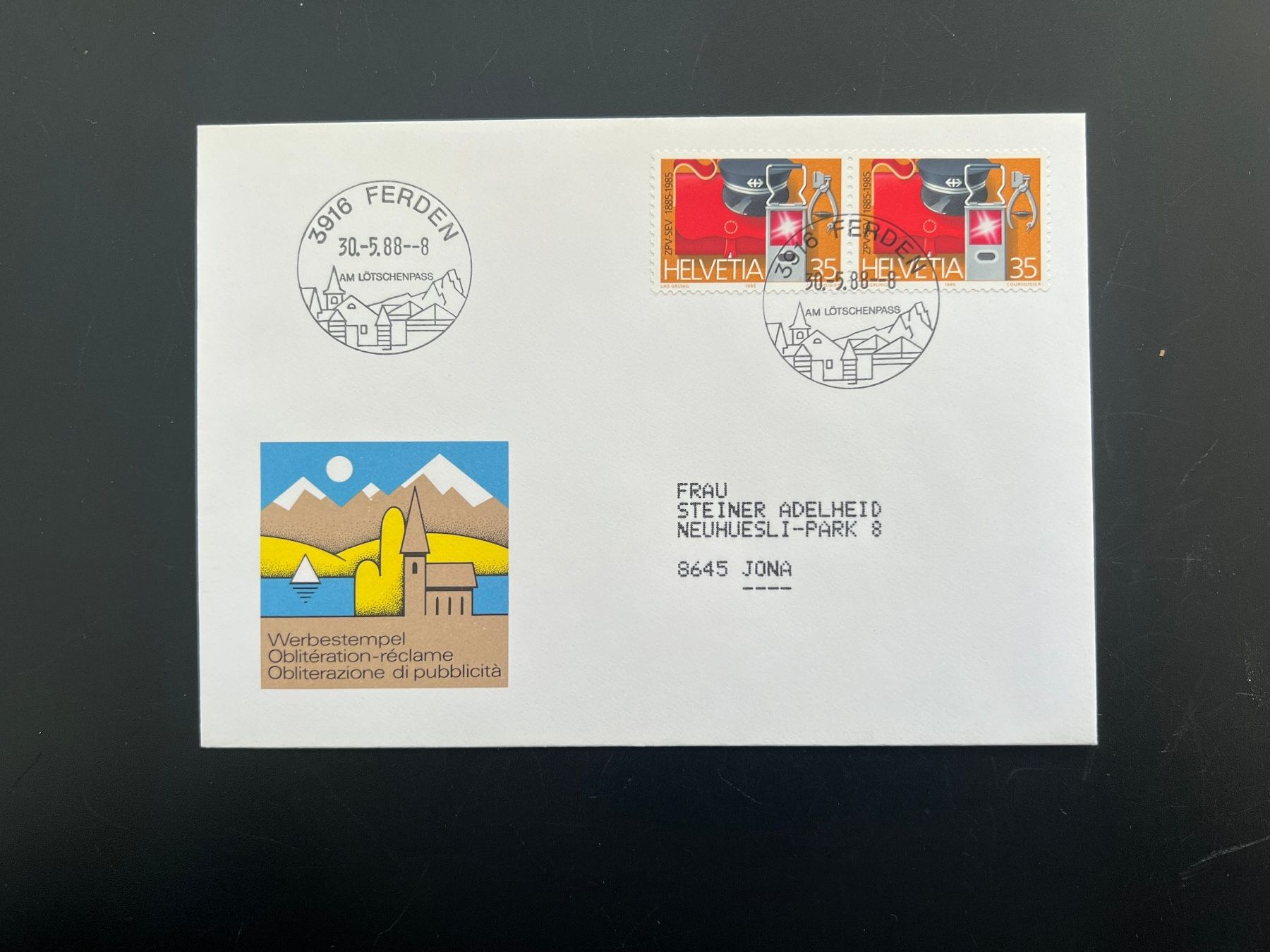 Alle Briefmarken: Ferden Erstagbrief-Werbe-Stempel  (M935) – Gebraucht aus Hinwil von Sidi4