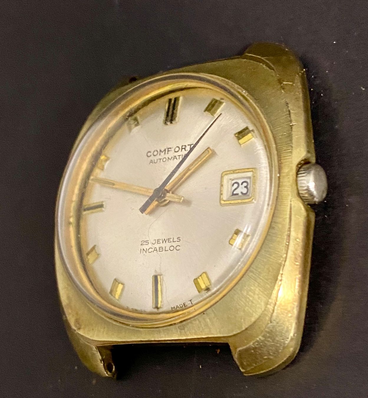 Uhren: Confort Automatic Date Plaqué Or 10G – Defekt aus Sion von ROBY_ROBY_ROBY 1