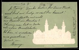 Präge-AK Zürich, Silhouette der Tonhalle