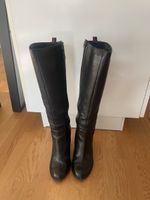 Schwarze Tommy Hilfiger LederStiefel in 39, top Zustand