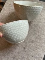 2 Müslischalen / Dessertschalen mit Muster, creme