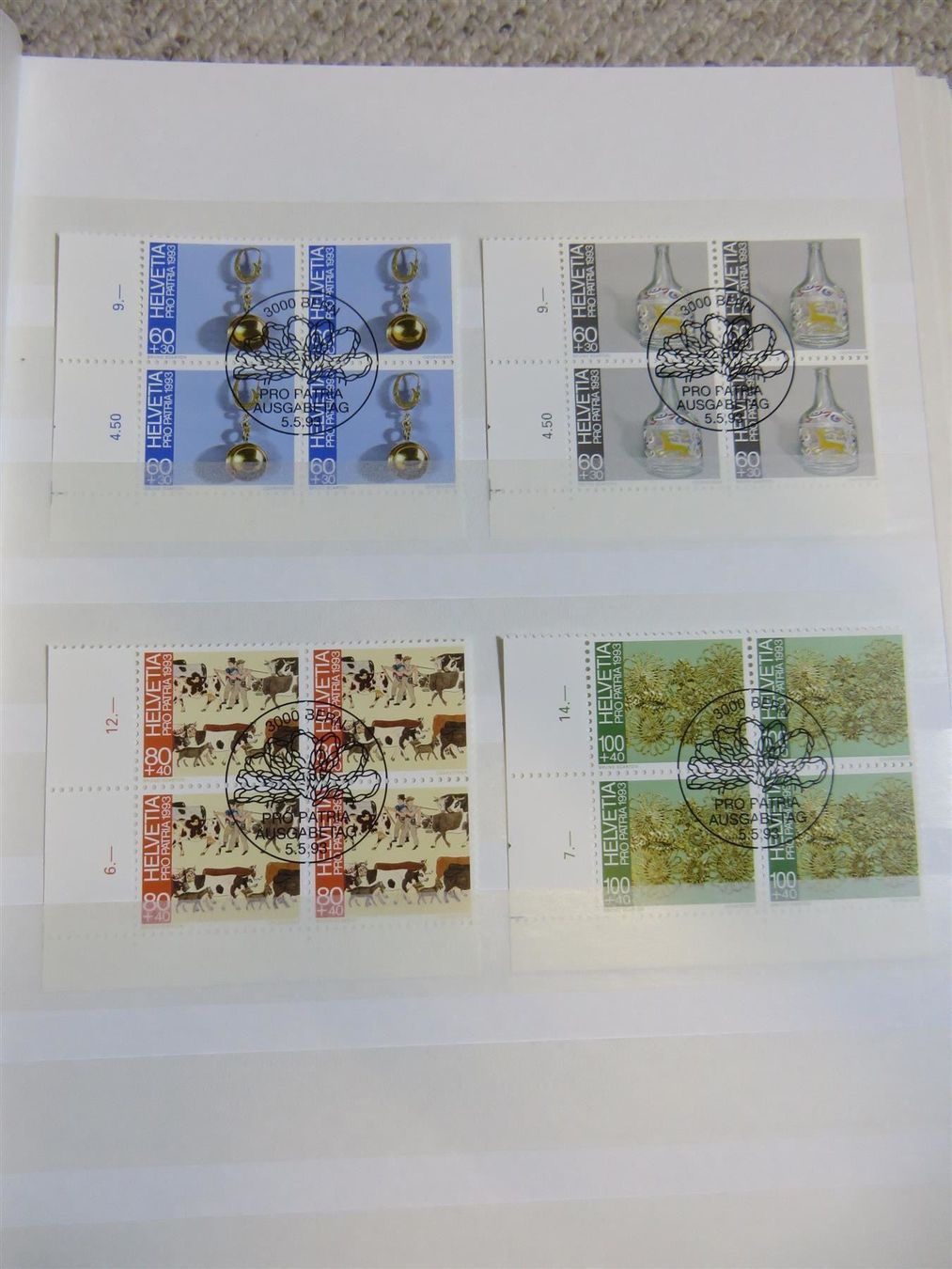 Alle Briefmarken: 1993 4er-Blocks ET inkl. PJ + PP – Gebraucht aus Spiez von Crazyduck 5