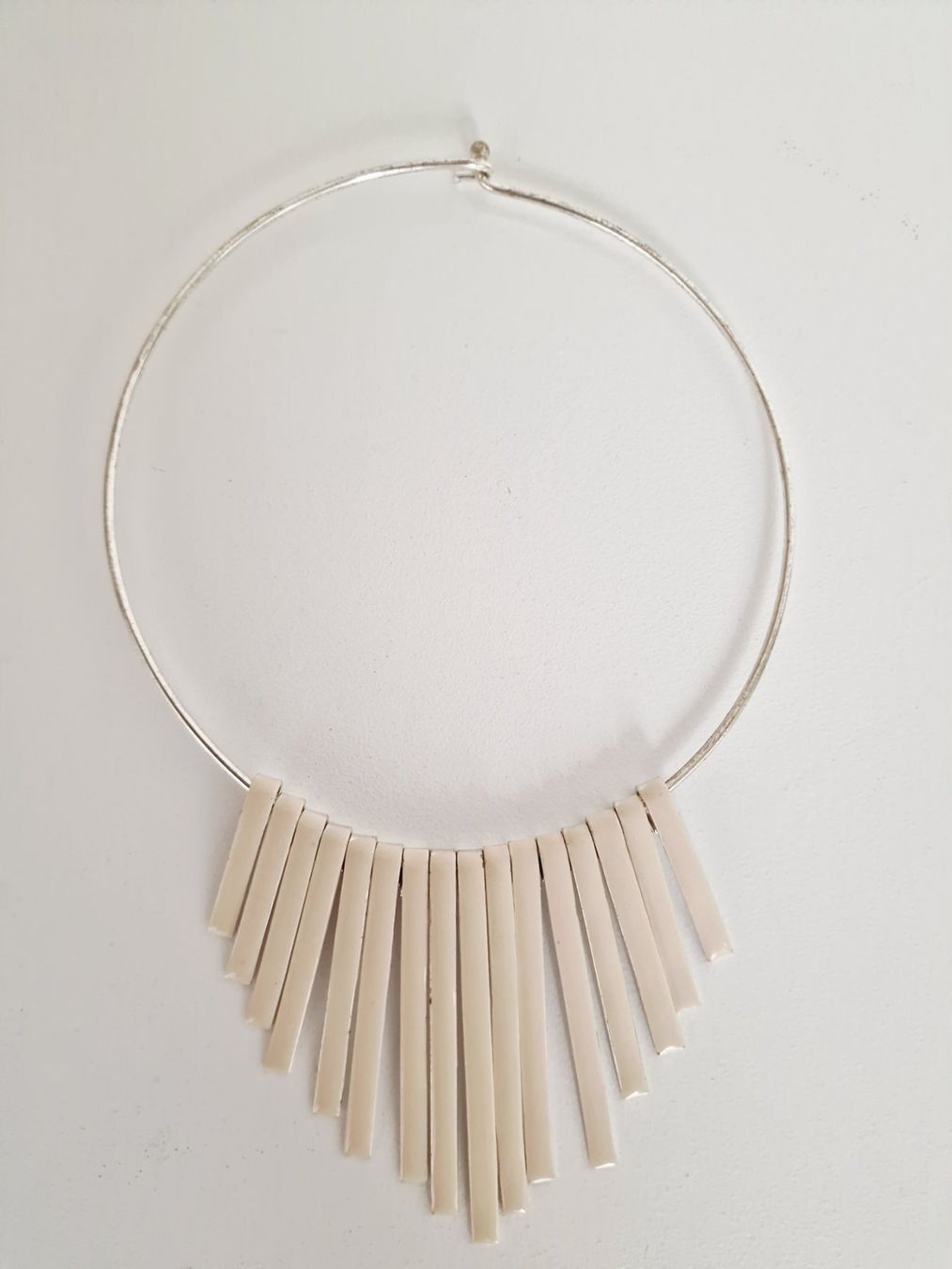 Catenine: Damen Halskette Collier Ivory - 80er Style – Usato da Hallau venduto da CHACLA