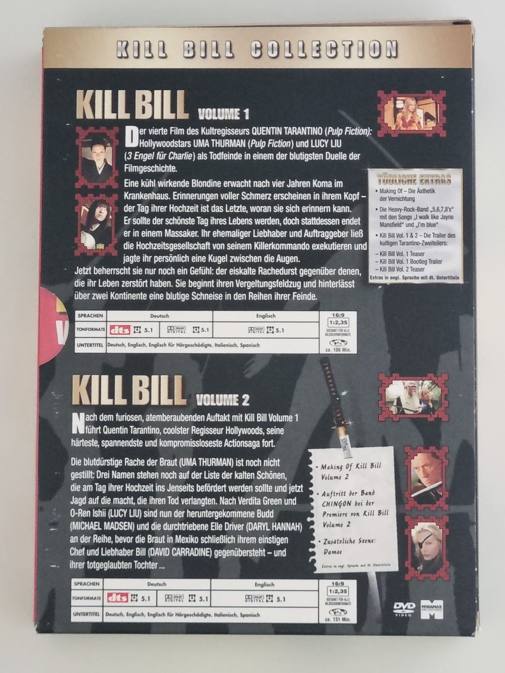 Tutti i DVDs: DVD: Kill Bill Collection - Teil 1+2 – Usato da Ehrendingen venduto da Thomas_2 4