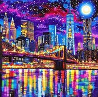 Diamond Painting Manhattan in der Nacht