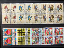 Pro Patria 1990 und 1991 Viererblöcke mit ET